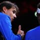 Rafael Nadal dá conselhos técnicos a Roger Federer na Laver Cup