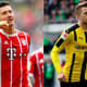 Lewandowski (Bayern de Munique) e Reus (Borussia Dortmund)
