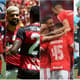 Montagem - Atlético-GO, Flamengo, Internacional e Palmeiras
