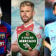 Montagem - Messi, Caio Henrique e Bernardo Silva