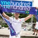 João Andrade comemora sua chegada no FKT Rio One Hundred® Caminho do Imperador, após correr as 100 milhas entre Barra Mansa e Petrópolis, no Rio, em 19h24m. (Marcos Novo/Divulgação)