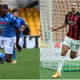 Montagem - Victor Osimhen (Napoli) e Zlatan Ibrahimovic (Milan)
