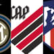 Montagem Inter de Milão, Athletico-PR e Atlético de Madrid