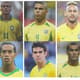 Ronaldo, Romário, Neymar, Kaká, Rivaldo, Ronaldino