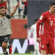 Montagem - Hussein El Shahat (Al Ahly) e Lewandowski (Bayern)