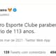 O  Cruzeiro devolveu a gentileza do rival, que o parabenizou no dia 2 de janeiro, data do aniversário da Raposa