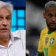 jornalista Sormani e Neymar (camisa da Seleção).