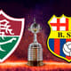 escudos de Fluminense e Barcelona de Guayaquil