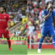 Montagem: Mohamed Salah (Liverpool) e Romelu Lukaku (Chelsea)