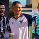 Hulk, do Atlético-MG, Juan Pablo Vojvoda, técnico do Fortaleza, e Douglas Costa, do Grêmio