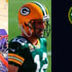 Lebron James, jogador de basquete do Los Angeles Lakers, e Aaron Rodgers, jogador de futebol americano do Green Bay Packers.
