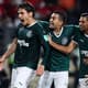 Jogadores do Palmeiras comemoram gol marcado por Veiga em semifinal