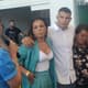 Thiago Silva com a mãe e a esposa