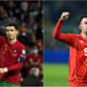 Montagem: Cristiano Ronaldo (Portugal) e Aleksandar Trajkovski (Macedônia do Norte)