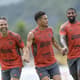 Diego, João Gomes e Rodinei - Treino do Flamengo
