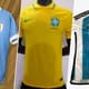 Montagem - Camisas Uruguai, Brasil e Argentina