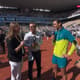 Barbara Schett, Mats Wilander, Rafael Nadal e Tim Henman com o troféu de Roland garros