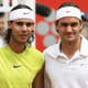 Rafael Nadal e Roger Federer na prévia de histórica final em Roma 2006