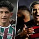 Cano (Fluminense) e Pedro (Flamengo)