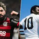 Gabigol (Flamengo) e Pelé (Santos)