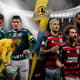 Montagem Flamengo e Palmeiras