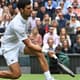 Djokovic em ação contra Kudla em Wimbledon