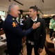 Tite e Thiago Silva - Chegada Seleção em Turim