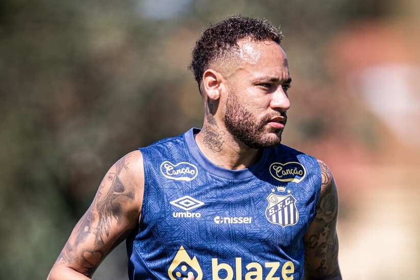 Neymar não participou do treino desta manhã (Foto: Raul Baretta/ Santos FC)