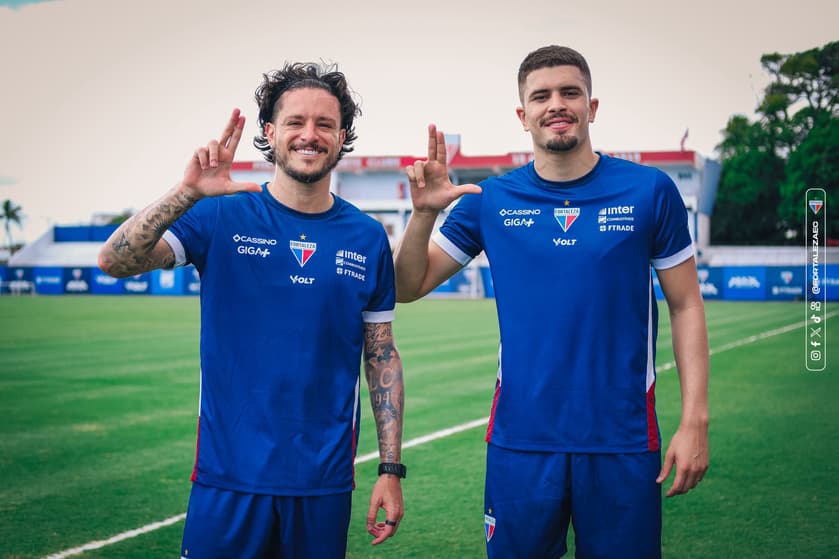Lucas Crispim e Lucas Galzan, reforços do Fortaleza (Foto: Mateus Lotif/Fortaleza EC)