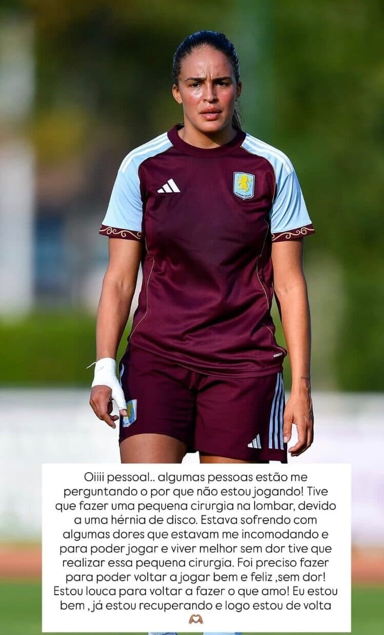 Gabi Nunes fala sobre ausência no Aston Villa (Foto: Reprodução/Instagram)
