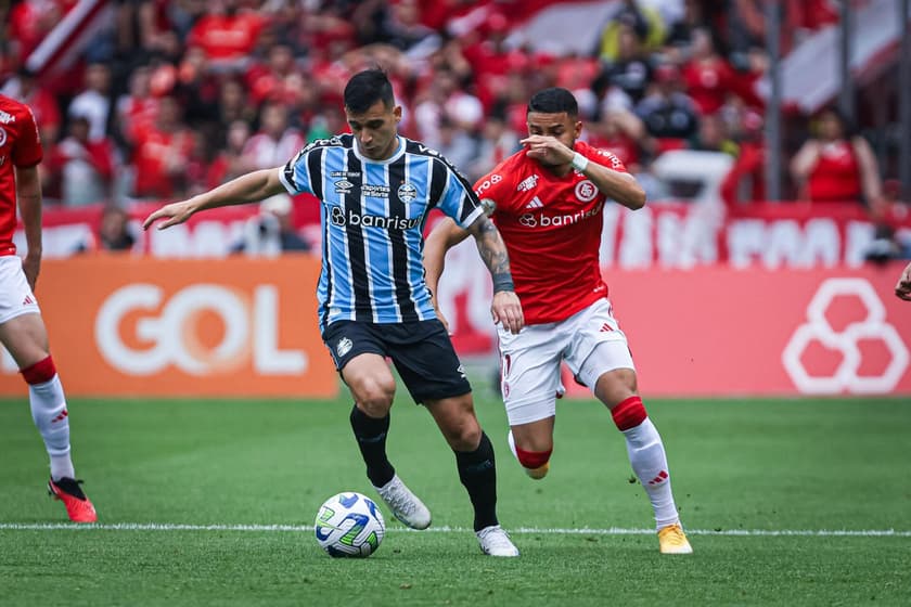 BA - PORTO ALEGRE - 08/10/2023 - BRASILEIRO A 2023, INTERNACIONAL X GREMIO - Cristaldo jogador do Gremio durante partida contra o Internacional no estadio Beira-Rio pelo campeonato Brasileiro A 2023. Foto: Maxi Franzoi/AGIF/Gazeta Press