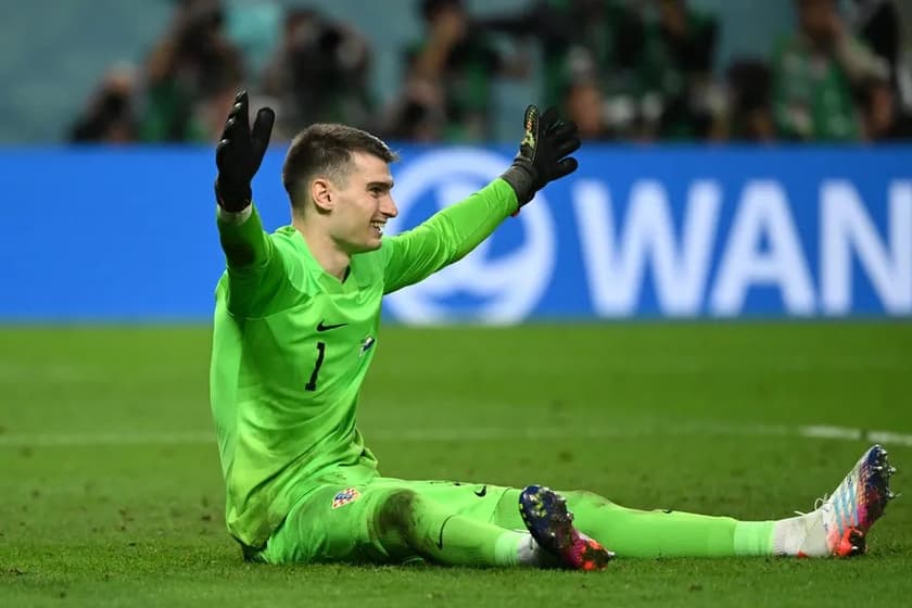 Dominik Livaković pegou um pênalti contra o Brasil na Copa do Mundo de 2022 (Foto: Ina Fassbender/AFP)