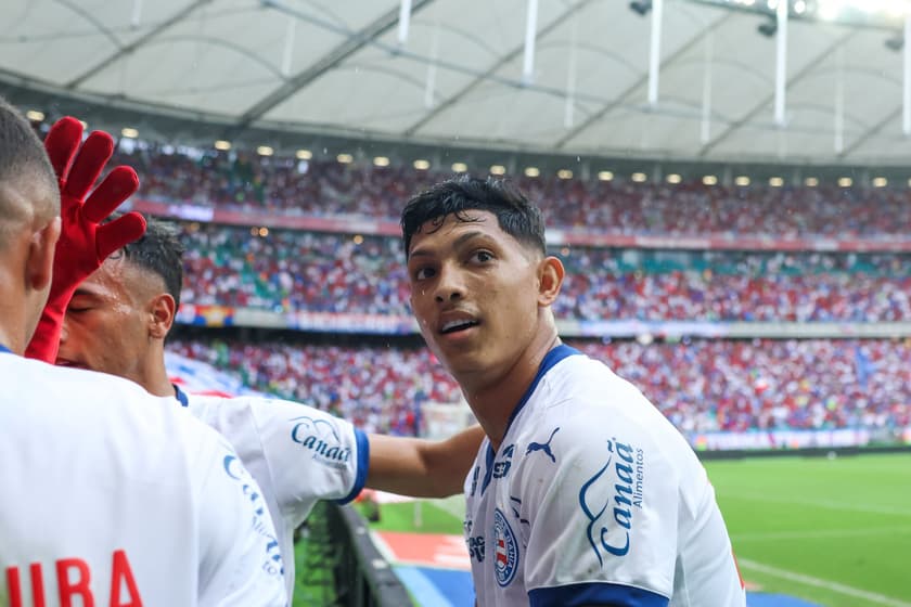 Erick Pulga após marcar no clássico Ba-Vi Foto: Rafael Rodrigues / EC Bahia