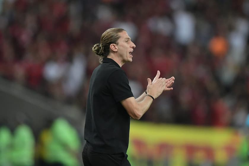 Filipe Luis, técnico do Flamengo, durante partida contra o Botafogo