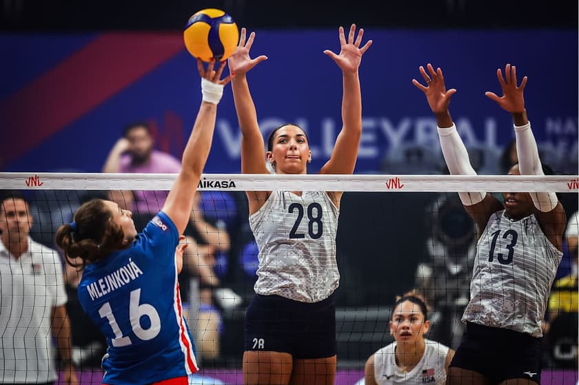 Estados Unidos e Tchéquia se enfrentaram pela VNL (Foto: VNL)