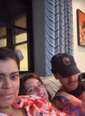 Preta Gil e sobrinhos conversando sobre Flamengo (Foto: Reprodução)
