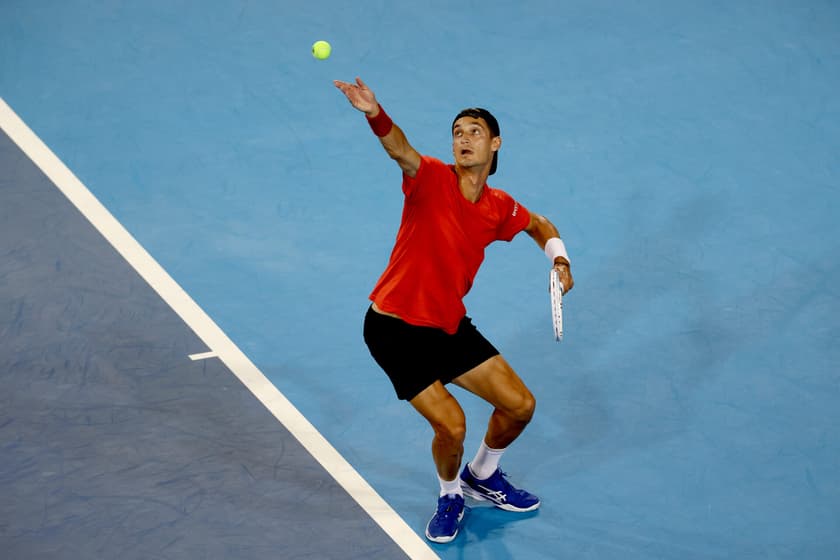 Terence Atmane vai enfrentar Jannik Sinner nas quartas de final (Foto: Matthew Stockman/Getty Images/AFP)