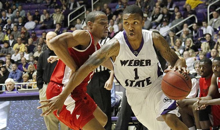 Damian Lillard em ação pela Weber State na NCAA (Foto: Reprodução/NBA)