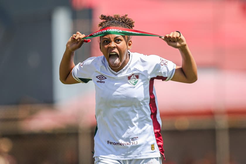 Carioca comemora gol pelo Fluminense na final do Carioca Feminino Sub-20 (Foto: Marina Garcia/FFC)