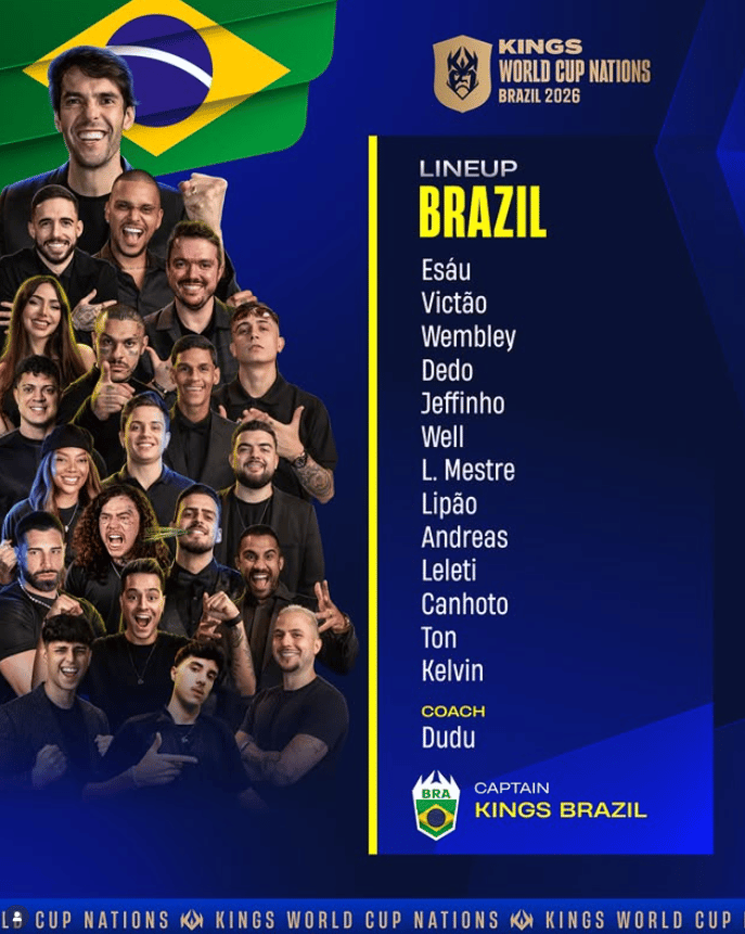 Convocação da Seleção Brasileira para a Kings World Cup Nation (Divulgação)