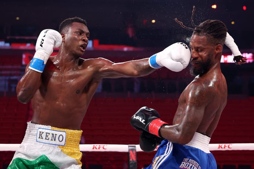 Keno Marley derrota Diarra Davis Jr em estreia no boxe profissional (Foto: Ed Mulholland/Getty Images for Netflix/AFP)