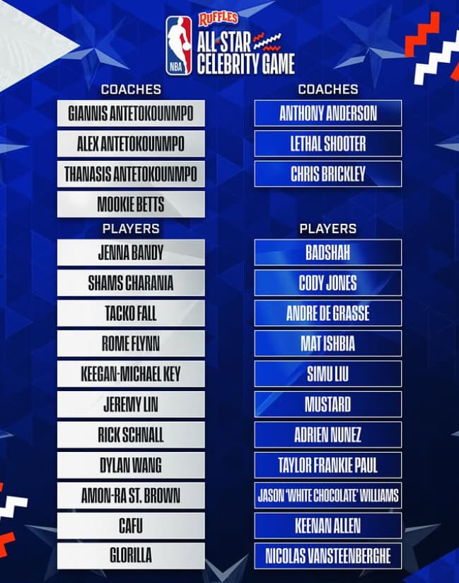Lista dos jogadores que vão participar do NBA All-Star Celebrity Game (Foto: Reprodução / Instagram)