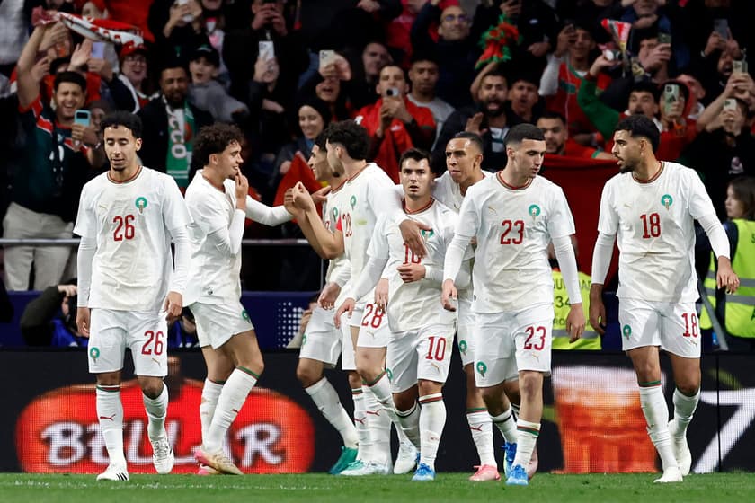 Marrocos enfrenta o Praguai no último amistoso pré Copa do Mundo. (Foto: Oscar DEL POZO / AFP)