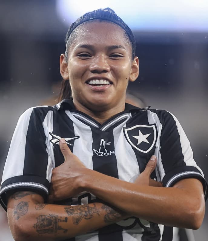Rebeca (Botafogo) comemora gol marcado na partida contra o Flamengo (Foto: Arthur Barreto/ BFR)