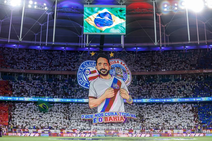 Everton Ribeiro vira mosaico na torcida do Bahia (Foto: Rafael Rodrigues/EC Bahia)