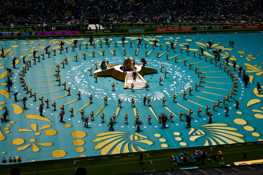 Cerimônia de abertura da Copa do Mundo no Estádio Azteca, no México