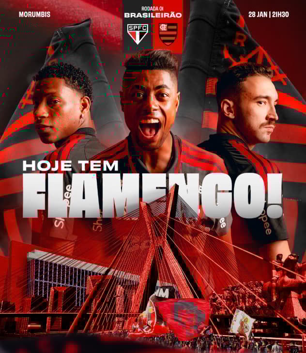 Arte de pré-jogo do Flamengo (Foto: Reprodução/X/Flamengo)