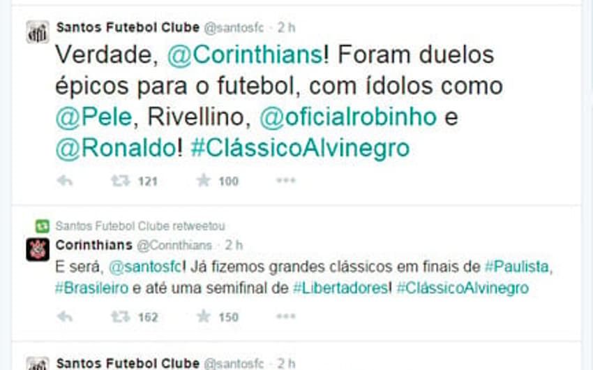 Santos e Corinthians no Twitter (Foto: Reprodução)