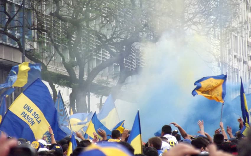 Comemoração do Boca Juniors (Foto: Pedro Barboza)