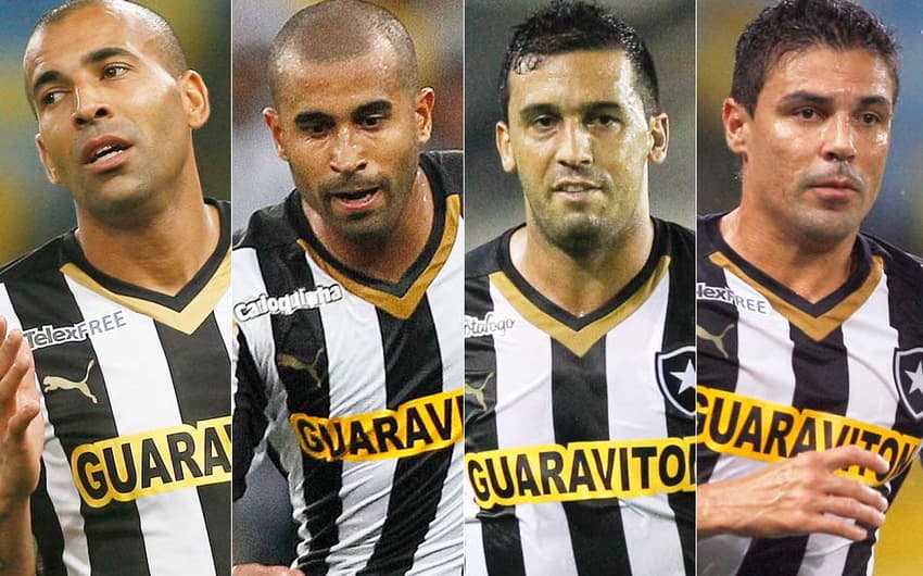 TR: Sheik, Julio Cesar, Edilson e Bolivar - Botafogo (Fotos: LANCE!Press)